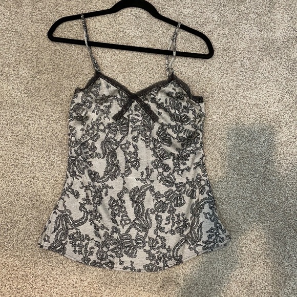 Charlotte Tarantola Tops - Charlotte Tarantola Black & White Lace-Print Top